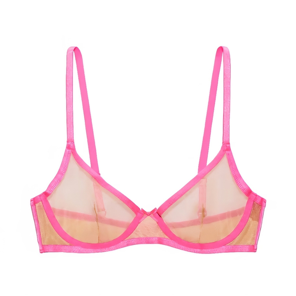 Savage × Fenty Hot Pink Trim Nude Bra 34D